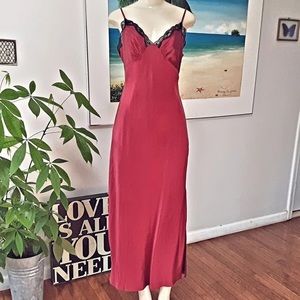 Red silk slip